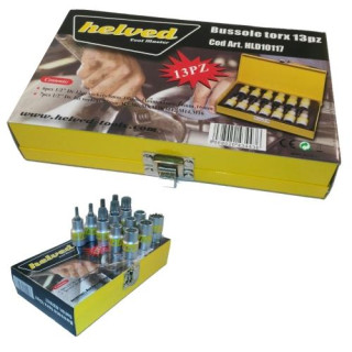 KIT CHIAVI A BUSSOLA TORX TIPO MILLERIGHE 13 PEZZI CROMO VANADIO, HELVED