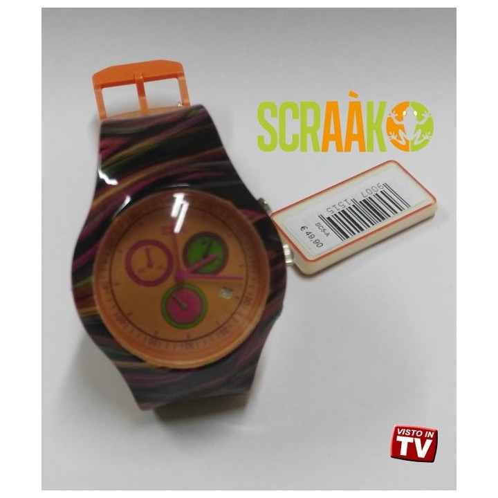 OROLOGIO IN SILICONE SCRAAK - ROUND COLLECTION CON CRONOMETRO
