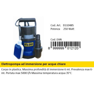 POMPA SOM. ACQUA CHIARA 250 W