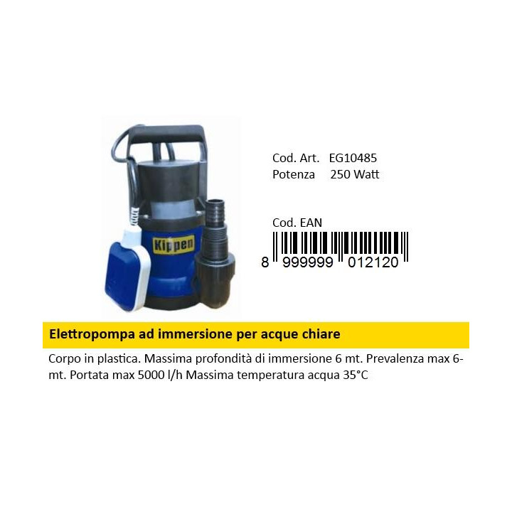 POMPA SOM. ACQUA CHIARA 250 W