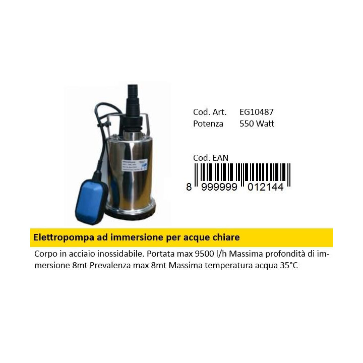 POMPA SOM. ACQUE CHIARE 500 W