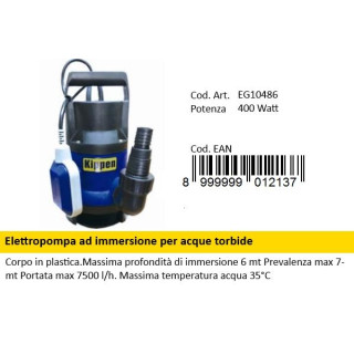 POMPA SOMMERSA A. SPORCHE 400 W