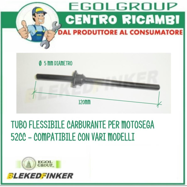 RICAMBIO TUBO FLESSIBILE CARBURANTE PER MOTOSEGA 52CC, EG5200/YB