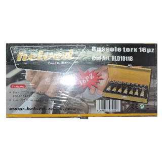 SET CHIAVI A BUSSOLA TORX MASCHIO FEMMINA 16 PEZZI CROMO VANADIO, HELVED