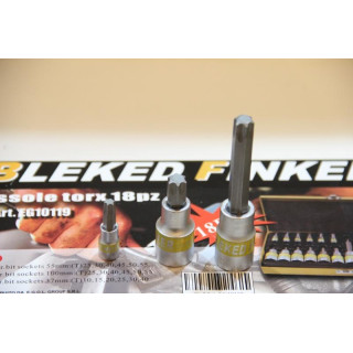 SET DI CHIAVI A BUSSOLA TORX MASCHIO 18 PEZZI CROMO VANADIO