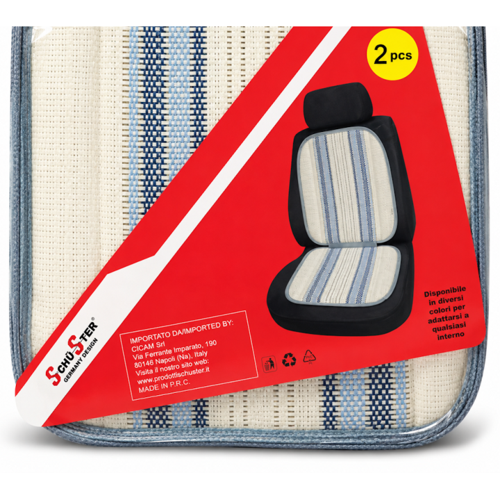 COPRI SEDILE PER AUTO - MONTREAL SEAT CUSCHION - COLORE BEIGE/GRIGIO - SCHUSTER GERMANY DESIGN