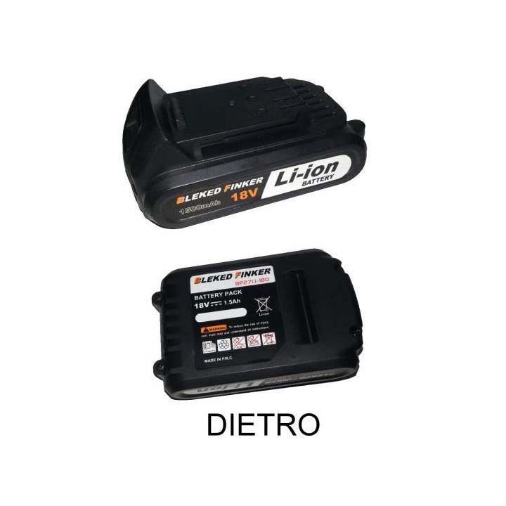 BATTERIA 1.5 Ah PER TRAPANO CORDLESS 18V EGCD18V, BLEKED-FINKER, HELVED
